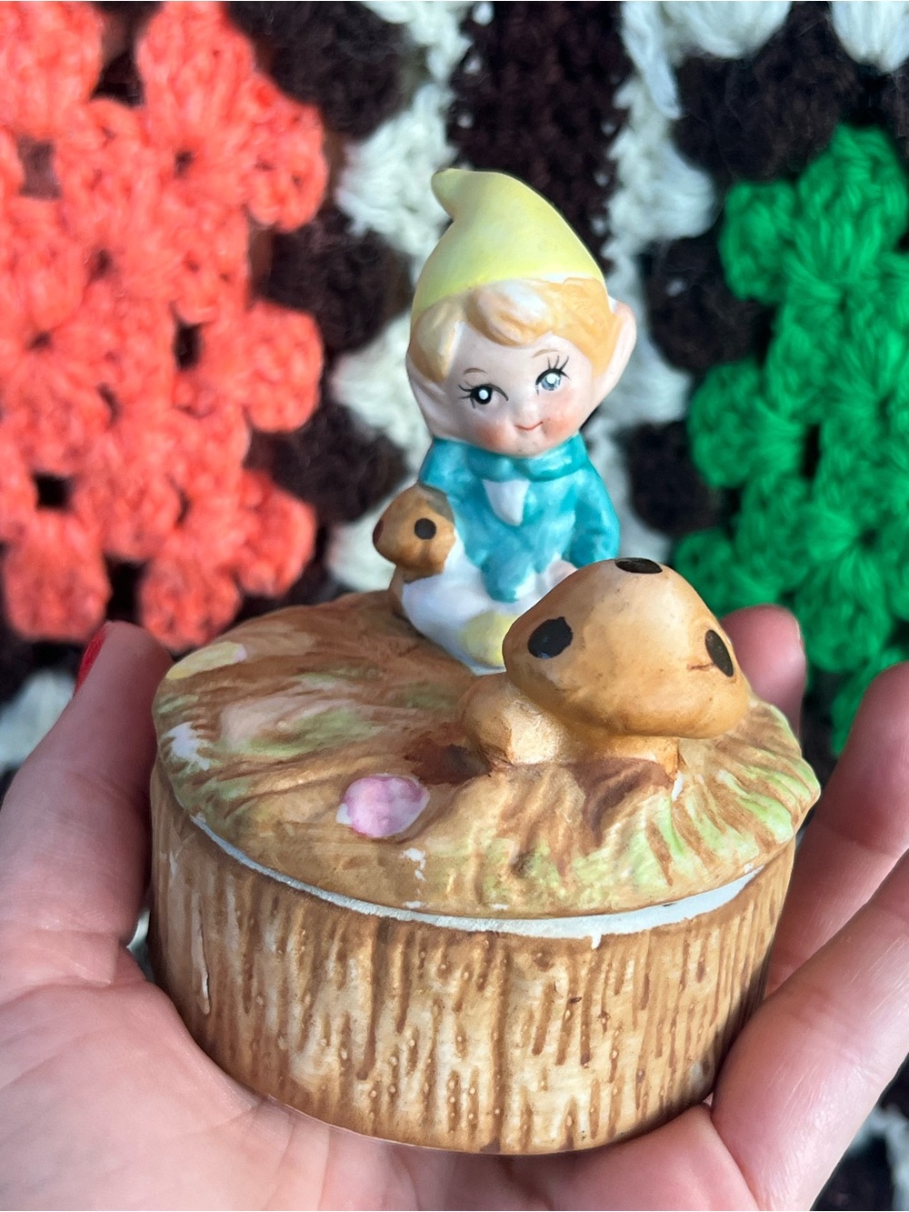 HOMCO Elf Trinket Box Vintage Taiwan